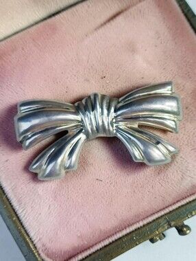 Huge Vintage Sterling Silver Taxco Bow Pendant/Brooch